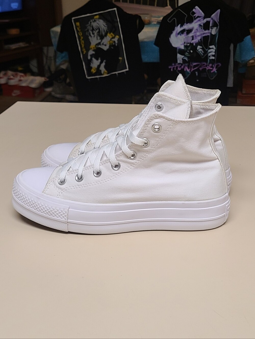 Converse CTAS Hi Lift 'Love Me Lots' Heart patch casual hi top sneakers size 9 - Picture 6 of 12
